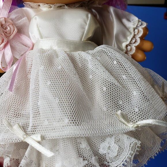 Ugly Cute Vintage  Russ Berrie Pink Hair Troll Bride Doll 8" with Garter Belt - Picture 11 of 11